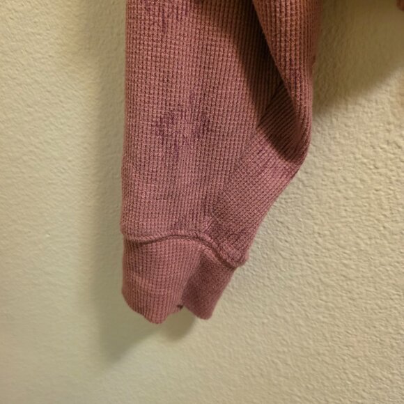 PINK Size XXL Long Sleeve Crew Neck Crop Top Quarter Button - Picture 3 of 6